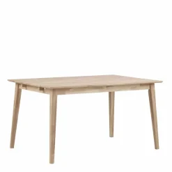 Wohnen Sitzgruppe<White Wash Holztisch & schwarze Stühle - Pessoa (fünfteilig)