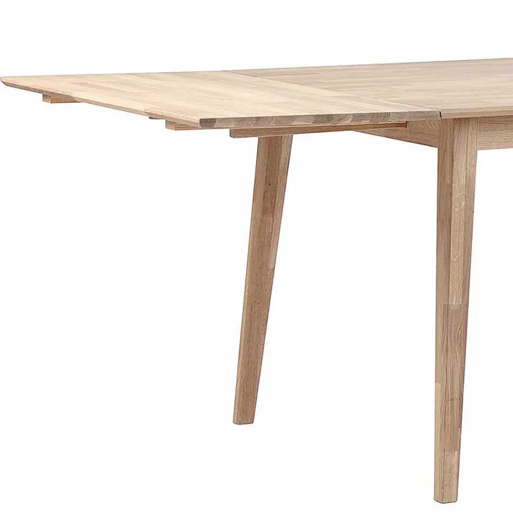 Wohnen Sitzgruppe<White Wash Holztisch & schwarze Stühle - Pessoa (fünfteilig)
