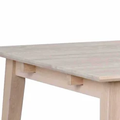 Wohnen Sitzgruppe<White Wash Holztisch & schwarze Stühle - Pessoa (fünfteilig)