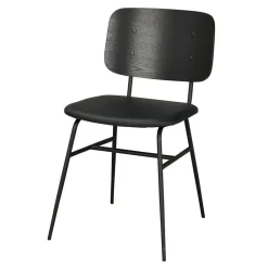 Wohnen Sitzgruppe<White Wash Holztisch & schwarze Stühle - Pessoa (fünfteilig)