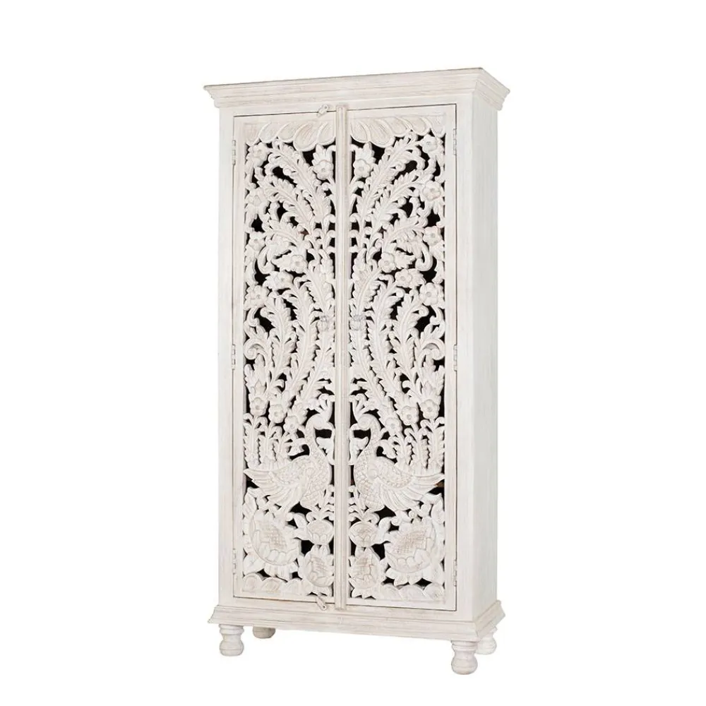 Wohnen Vitrinen<White Wash Schrank - dekoratives Design - Snake