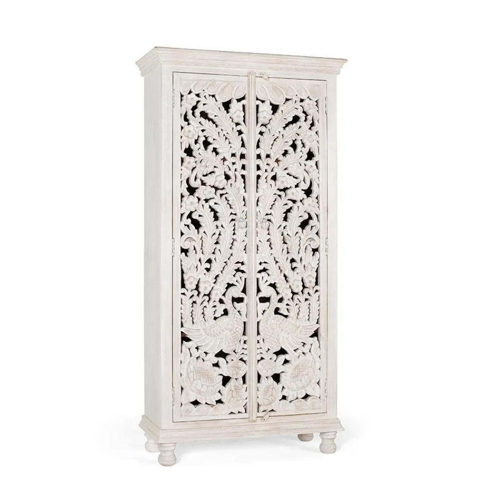 Wohnen Vitrinen<White Wash Schrank - dekoratives Design - Snake