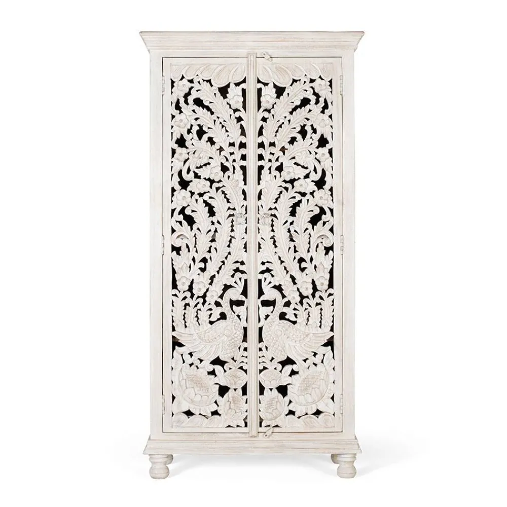 Wohnen Vitrinen<White Wash Schrank - dekoratives Design - Snake