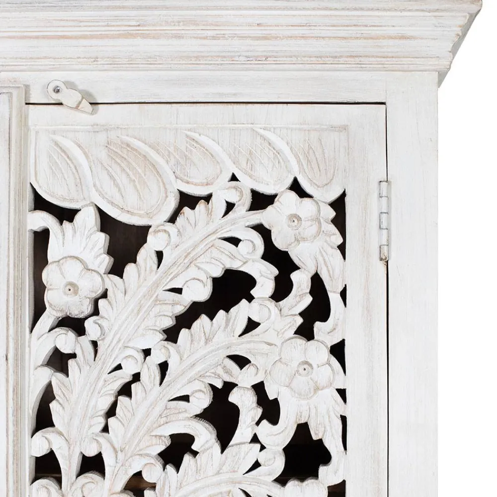 Wohnen Vitrinen<White Wash Schrank - dekoratives Design - Snake