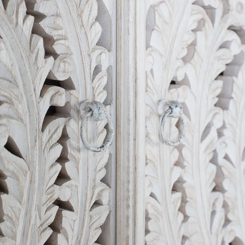 Wohnen Vitrinen<White Wash Schrank - dekoratives Design - Snake