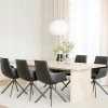 Wohnen Sitzgruppe<White Wash Tisch & Lederstühle - Senatau (siebenteilig)