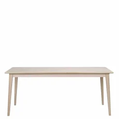 Wohnen Sitzgruppe<White Wash Tisch & Stühle Schwarz - Pessoa (siebenteilig)