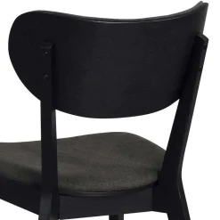 Wohnen Sitzgruppe<White Wash Tisch & Stühle Schwarz - Pessoa (siebenteilig)