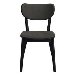 Wohnen Sitzgruppe<White Wash Tisch & Stühle Schwarz - Pessoa (siebenteilig)