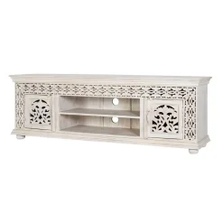 Wohnen Tv & Hifi-Möbel|Lowboards<White Wash TV Lowboard - dekoratives Design - Snake