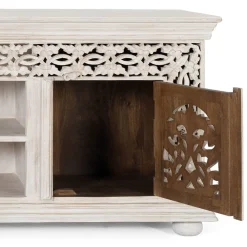 Wohnen Tv & Hifi-Möbel|Lowboards<White Wash TV Lowboard - dekoratives Design - Snake