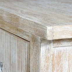 Wohnen Tv & Hifi-Möbel|Lowboards<White Wash TV Lowboard - Shabby Chic - Catlony