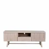 Wohnen Tv & Hifi-Möbel|Lowboards<White Wash TV Lowboard aus Eiche - Dioca