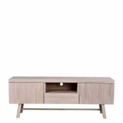 Wohnen Tv & Hifi-Möbel|Lowboards<White Wash TV Lowboard aus Eiche - Dioca