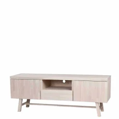 Wohnen Tv & Hifi-Möbel|Lowboards<White Wash TV Lowboard aus Eiche - Dioca