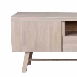 Wohnen Tv & Hifi-Möbel|Lowboards<White Wash TV Lowboard aus Eiche - Dioca