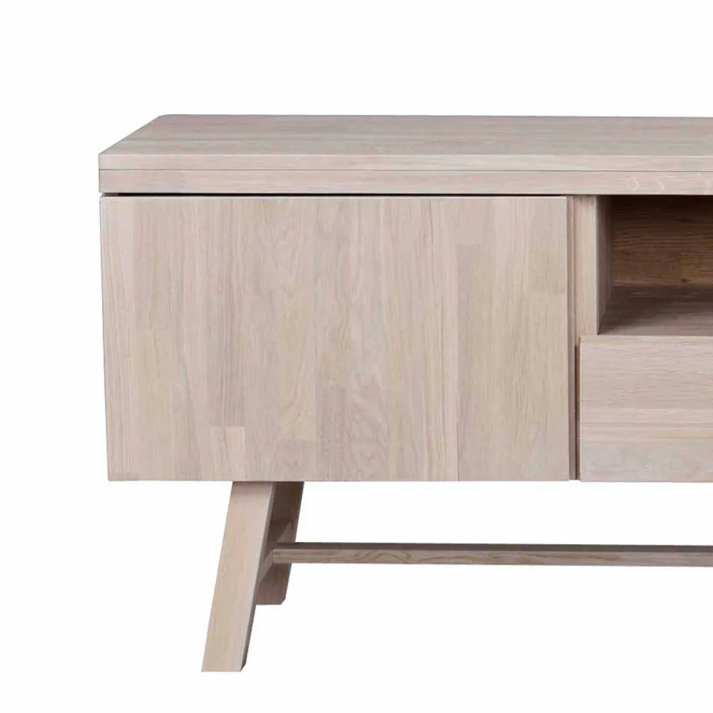 Wohnen Tv & Hifi-Möbel|Lowboards<White Wash TV Lowboard aus Eiche - Dioca