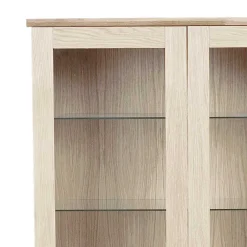 Wohnen Highboards|Vitrinen<White Wash Vitrine im Skandi Design - Pessoa