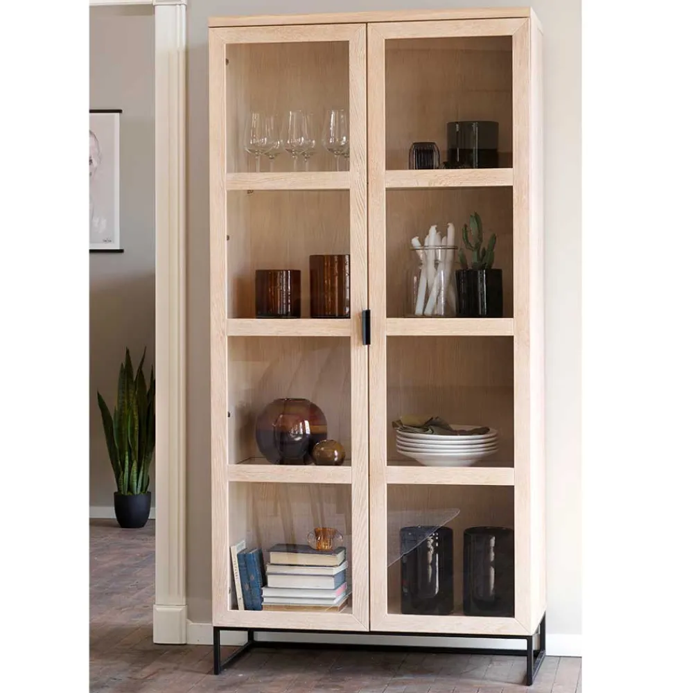 Wohnen Vitrinen<White Wash Vitrinenschrank modern - Myras