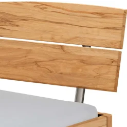 Wohnen Betten<Wildbuche Bett mit Metallkufen in Anthrazit - Plestna