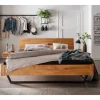 Wohnen Betten<Wildeiche Bett mit Metallkufen in Schwarzgrau - Tomya