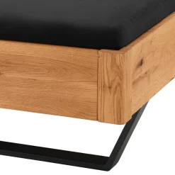 Wohnen Betten<Wildeiche Bett mit Metallkufen in Schwarzgrau - Tomya