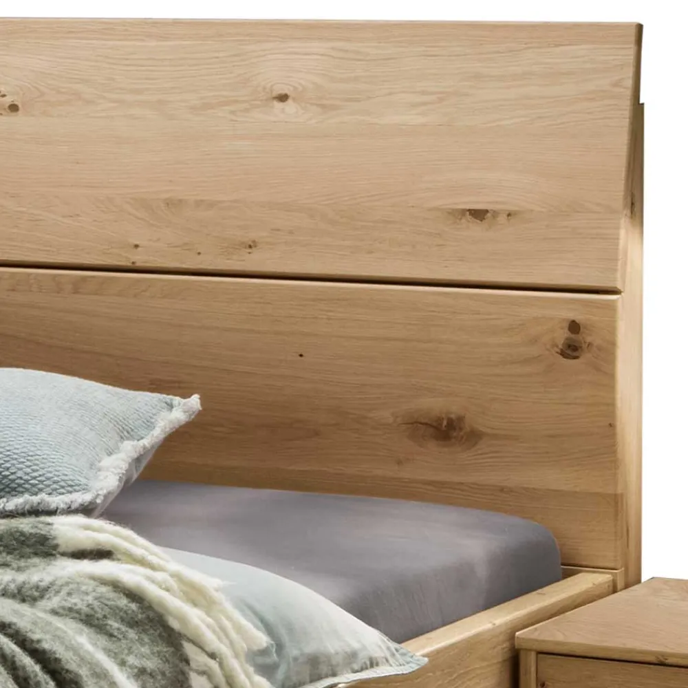 Wohnen Betten<Wildeiche Bett mit Metallkufen - Siestago