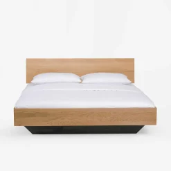 Wohnen Betten<Wildeiche Bett Siao mit Kufengestell dunkel