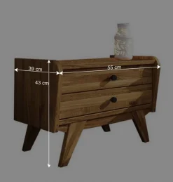 Wohnen Betten<Wildeiche Bettgestell mit Überlänge 210 cm - Hardus (dreiteilig)