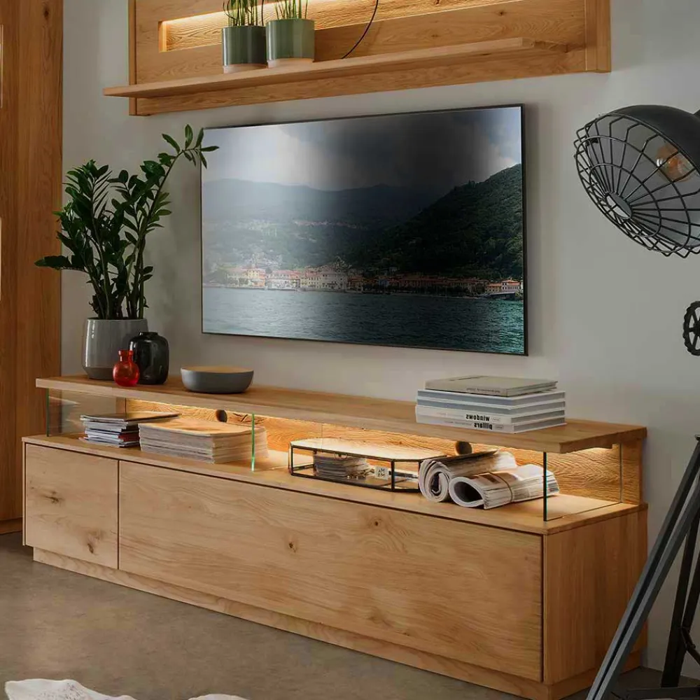 Wohnen Tv & Hifi-Möbel|Lowboards<Wildeiche Board für TV mit einer Schublade & Tür - Obinson