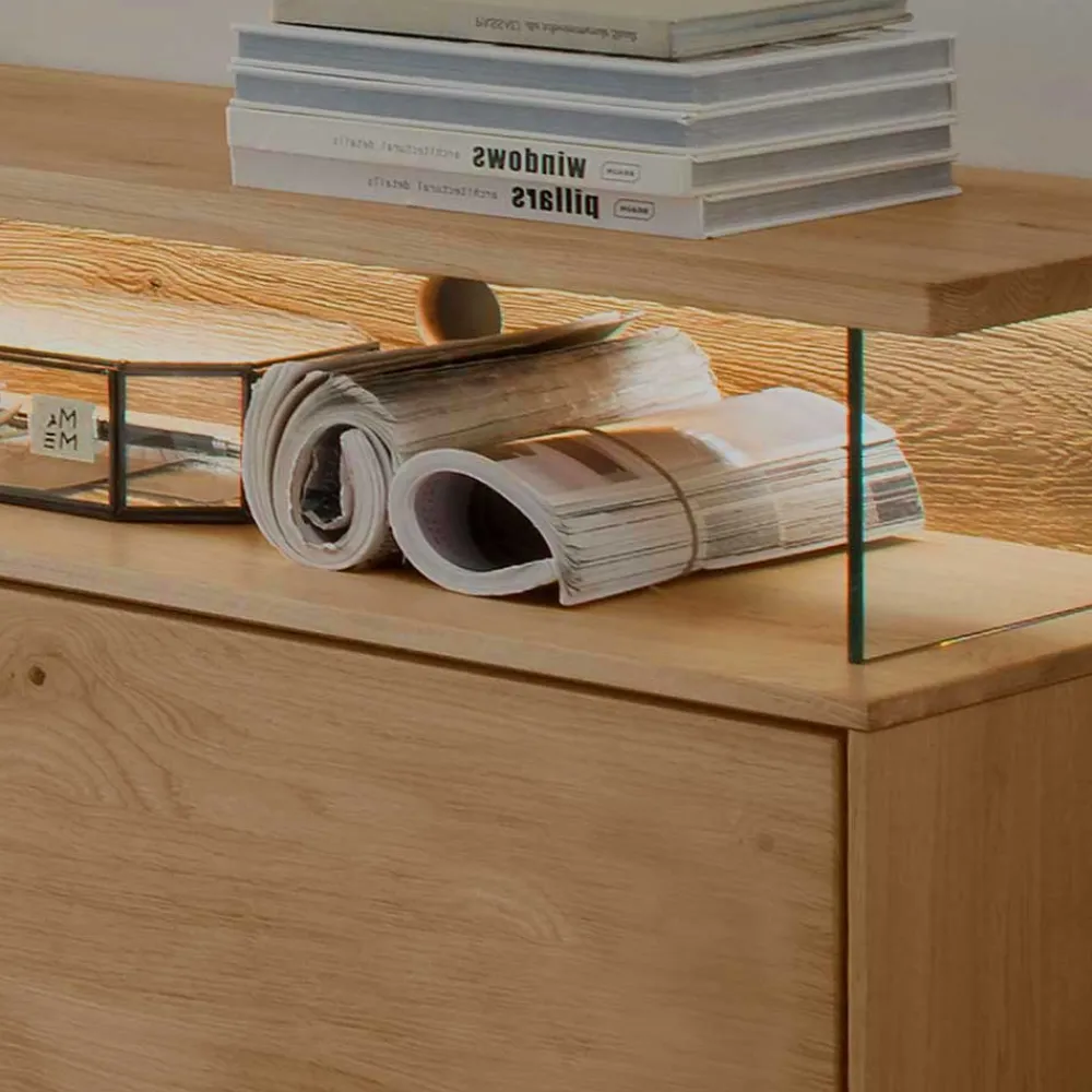 Wohnen Tv & Hifi-Möbel|Lowboards<Wildeiche Board für TV mit einer Schublade & Tür - Obinson