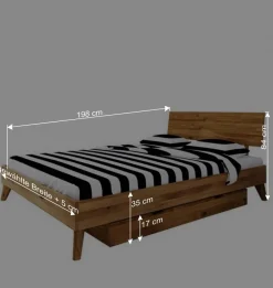 Wohnen Betten<Wildeiche Einzelbett mit Unterlänge 190 cm - Eavy III
