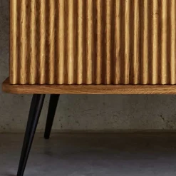 Wohnen Highboards|Vitrinen<Wildeiche Highboard mit Glastüren & Holztüren - Casarius