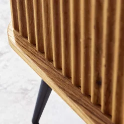 Wohnen Highboards|Vitrinen<Wildeiche Highboard mit Glastüren & Holztüren - Casarius
