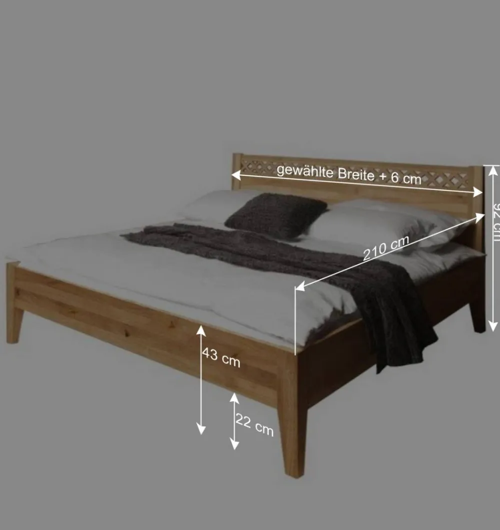 Wohnen Betten<Wildeiche Holzbett Masdamos massiv geölt