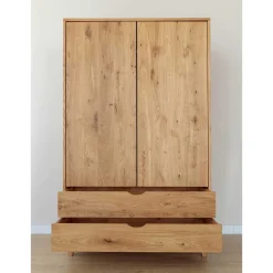 Wohnen Kleiderschränke<Wildeiche Kombi-Kleiderschrank massiv - Fabijola
