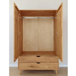Wohnen Kleiderschränke<Wildeiche Kombi-Kleiderschrank massiv - Fabijola