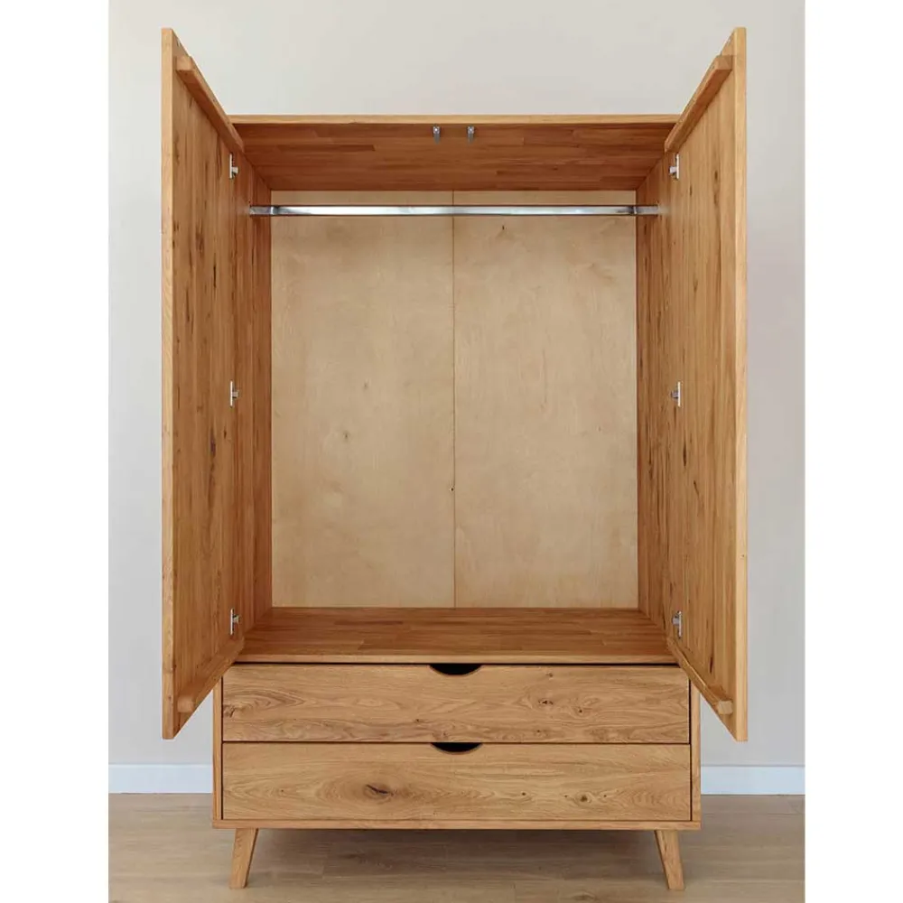 Wohnen Kleiderschränke<Wildeiche Kombi-Kleiderschrank massiv - Fabijola