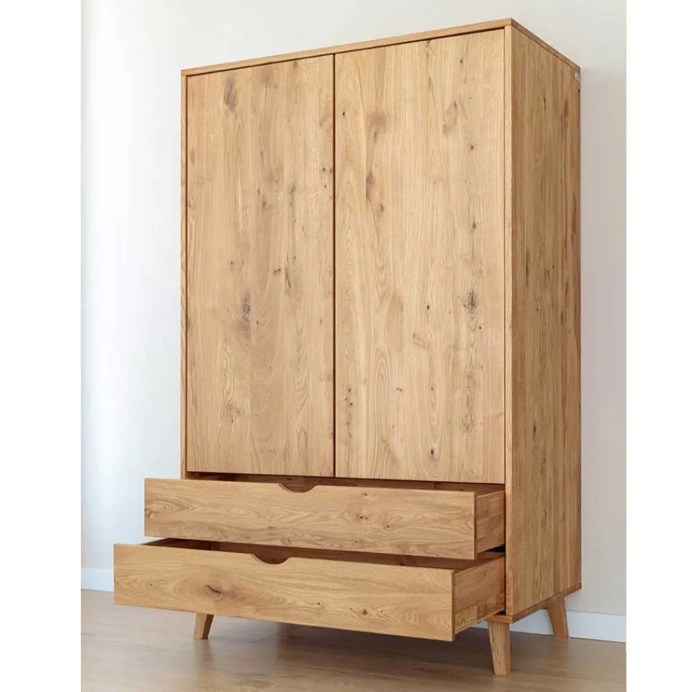 Wohnen Kleiderschränke<Wildeiche Kombi-Kleiderschrank massiv - Fabijola