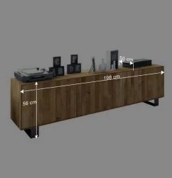Wohnen Lowboards<Wildeiche Lowboard Manzey mit 3 Türen