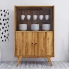 Wohnen Highboards<Wildeiche Mid Century Schrank mit zwei Glas Türen - Hardus