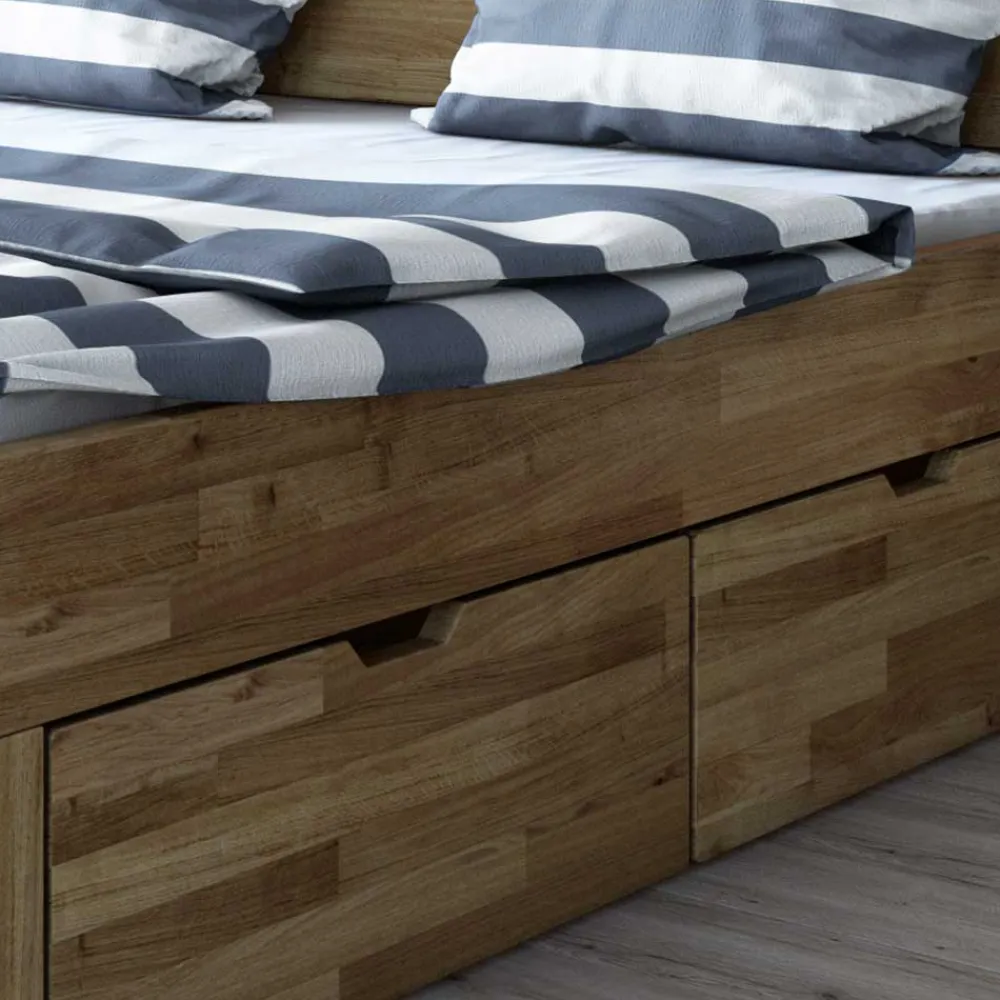 Wohnen Betten<Wildeiche Schubkastenbett in modernem Design - Henrietta