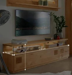 Wohnen Tv & Hifi-Möbel|Lowboards<Wildeiche TV Board mit 170 cm Breite - Millena