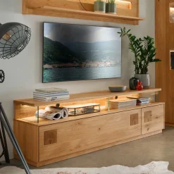 Wohnen Tv & Hifi-Möbel|Lowboards<Wildeiche TV Board mit 170 cm Breite - Millena