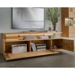Wohnen Tv & Hifi-Möbel|Lowboards<Wildeiche TV Board mit 170 cm Breite - Millena