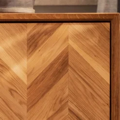 Wohnen Tv & Hifi-Möbel|Lowboards<Wildeiche TV Lowboard mit Fischgrät Design - Kerfa