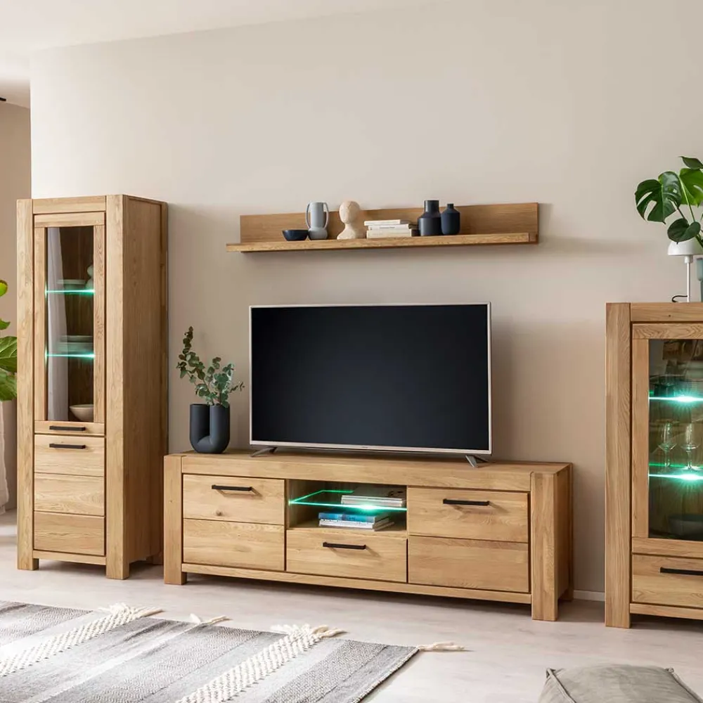 Wohnen Tv & Hifi-Möbel|Lowboards<Wildeiche TV Lowboard teilmassiv - Sophia