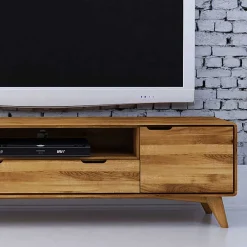 Wohnen Tv & Hifi-Möbel|Lowboards<Wildeiche TV Unterschrank mit Schublade - Eavy II