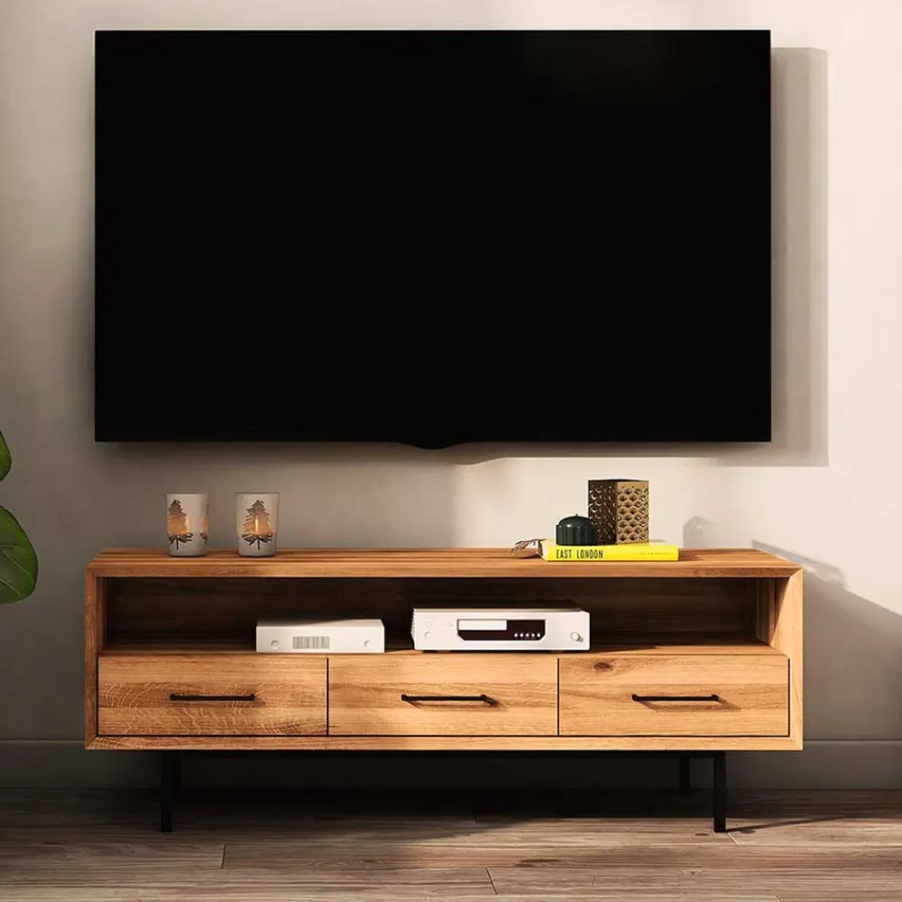 Wohnen Tv & Hifi-Möbel|Lowboards<Wildeiche TV Unterschrank mit großem Fach - Kerfa