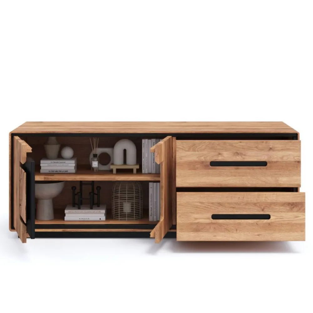 Wohnen Tv & Hifi-Möbel|Lowboards<Wildeiche TV-Kommode in modernem Design - Shipper